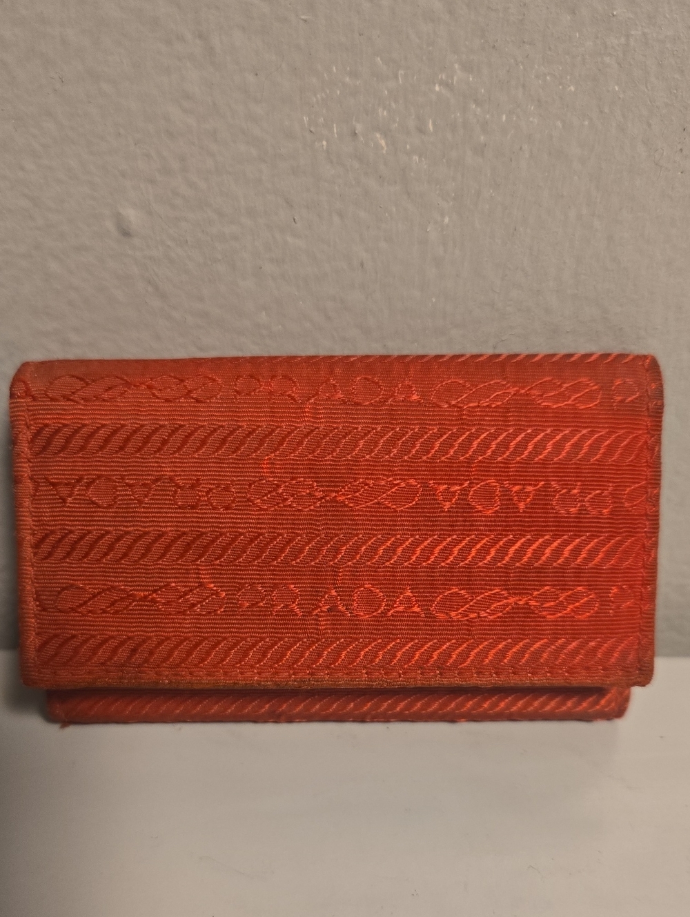 Prada Red Textured Canvas Keyholder/Cardholder